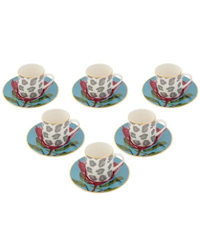 Qəhvə dəsti Porland Africa Desen 04ALM005866, 12 parça, 6 nəfərlik, farfor, 90 ml