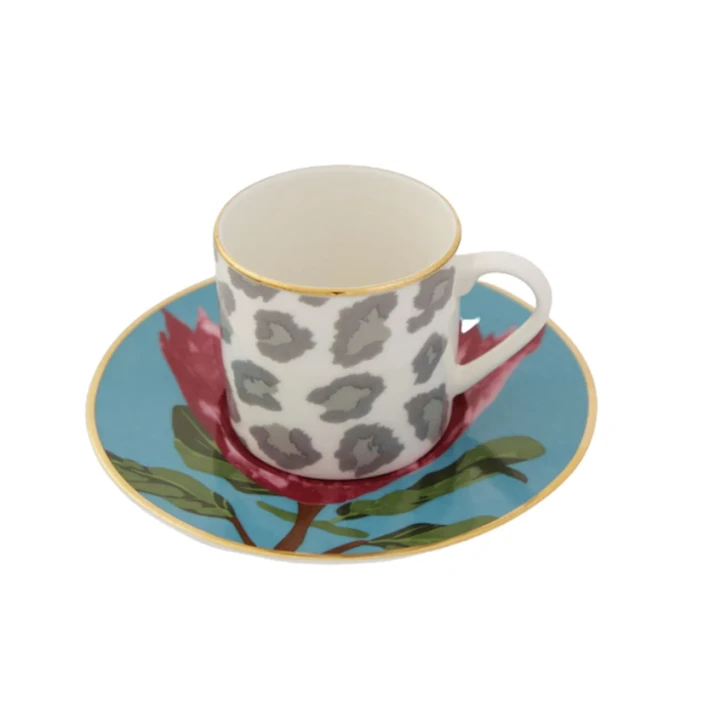 Qəhvə dəsti Porland Africa Desen 04ALM005866, 12 parça, 6 nəfərlik, farfor, 90 ml