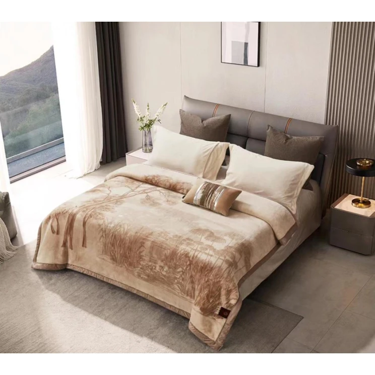 Покрывало MiraNova SF-093, бамбук, бежевое, евро, 200x230 см