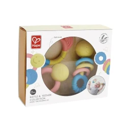 Погремушка Hape Rattle&Teether Collection, от 0 месяцев, разноцветный