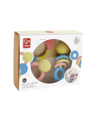 Çınqıldayan Hape Rattle&Teether Collection, 0 aydan, rəngarəng