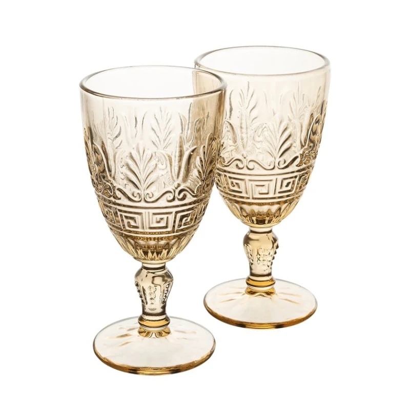 Набор бокалов для вина Gipfel Attica 51387, 2 шт, 270 мл, стекло, бежевый Набор бокалов для вина Gipfel Attica 51387, 2 шт, 270 мл, стекло, бежевый