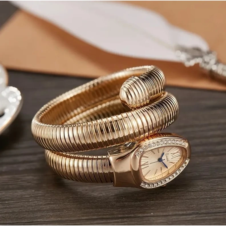 Подарочный набор EA0059 (Женские наручные часы Cussi Snake + Сувенир Биткоин)