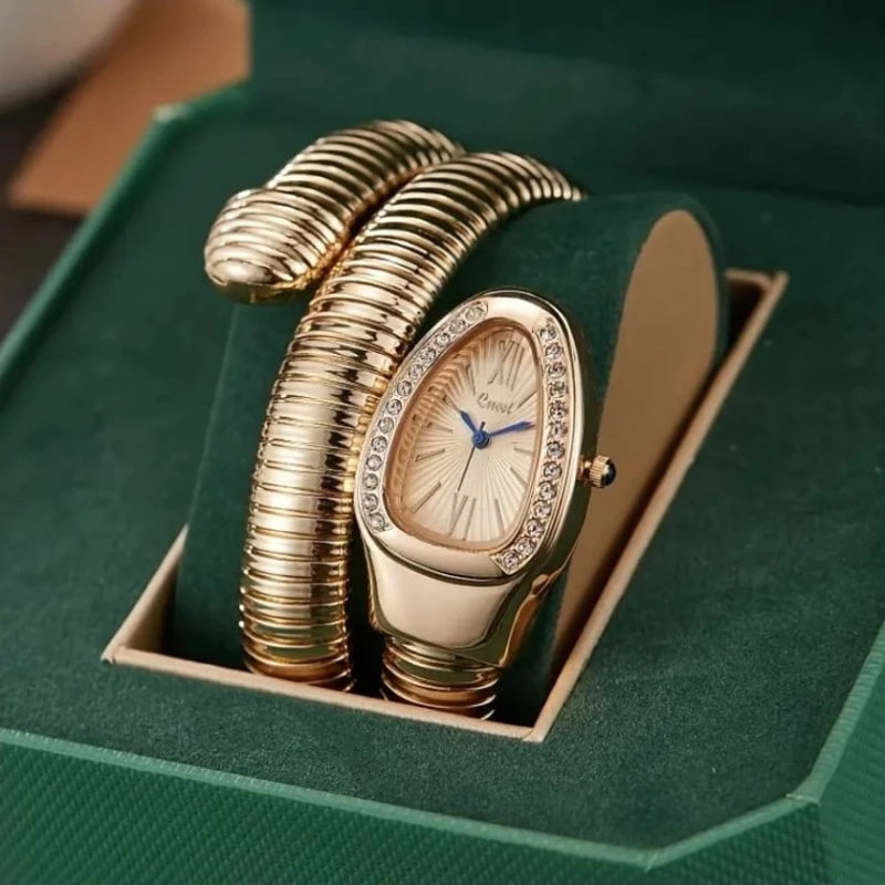 Подарочный набор EA0059 (Женские наручные часы Cussi Snake + Сувенир Биткоин)