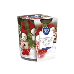 Ароматическая свеча Bispol Aura Happy Christmas, парафин, 22 часа горения, 100 г