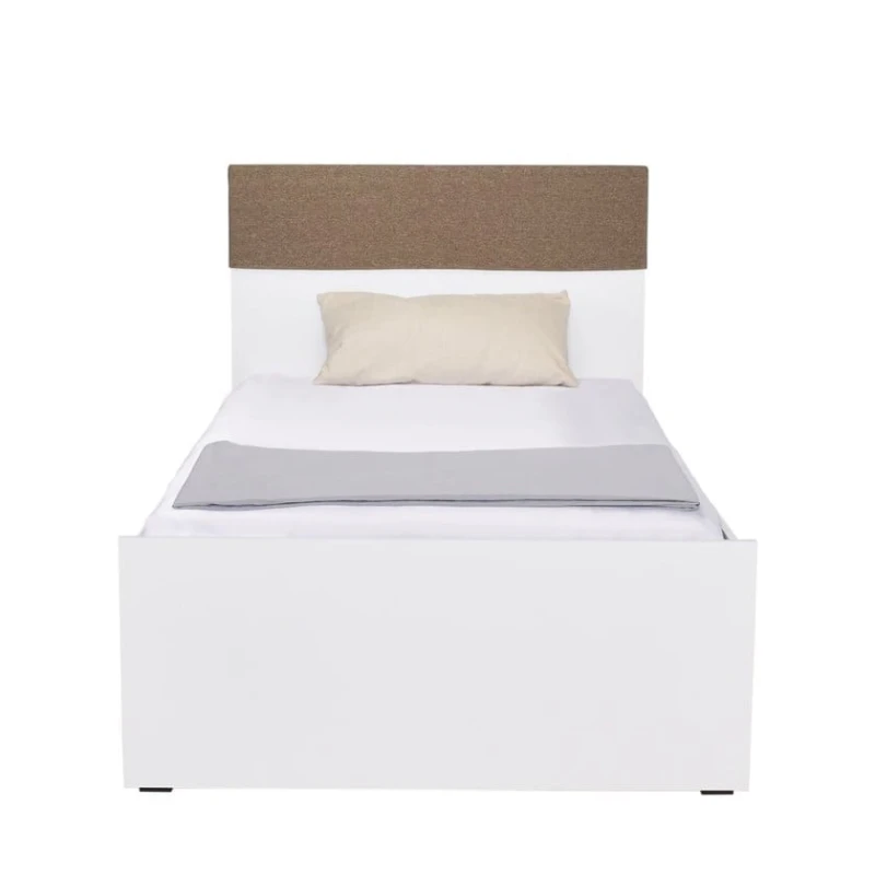 Tək nəfərlik çarpayı Art_tek_yataq (100) 10, laminat, ağ/qəhvəyi, 200x85x100 sm