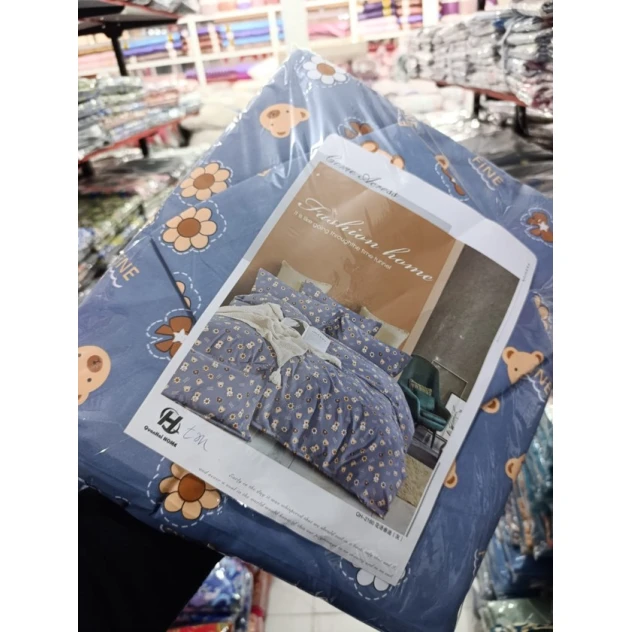 Комплект постельного белья MiraNova CTS-015, простыня 160х220 см, пододеяльник 160х220 см, наволочка 70х70 см, односпальный, хлопок, синий