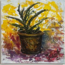 Rəsm Aloe, akvarel, 40x40 sm