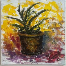 Rəsm Aloe, akvarel, 40x40 sm