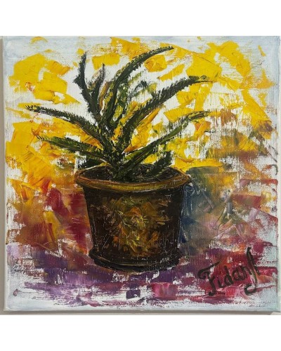 Rəsm Aloe, akvarel, 40x40 sm