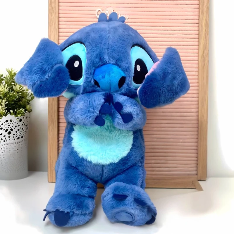 Yumşaq oyuncaq Stich, nəfəs alan, musiqili, mexanik qarın hərəkətli, oynaq qulaqlı, baş hissəsindəki vakumlu, mavi - NS-3535