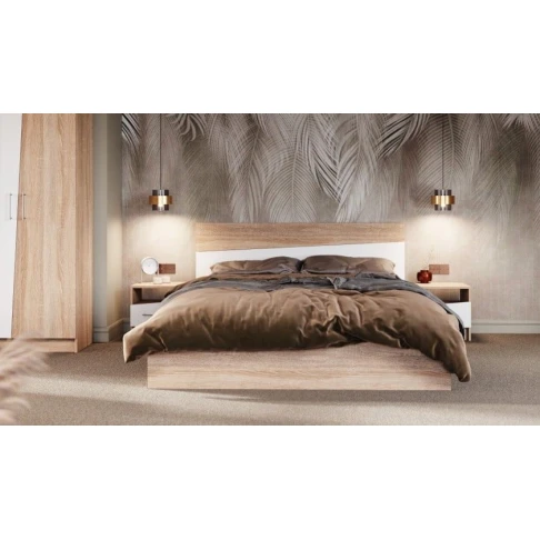 Двуспальная кровать Art_ikili_yataq (200) 3, ламинат, коричневая, 120x200x200 см