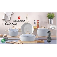 Qab dəsti Shosman Salerno 5101, 13 əd, alüminium, ağ