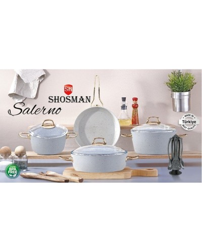 Qab dəsti Shosman Salerno 5101, 13 əd, alüminium, ağ