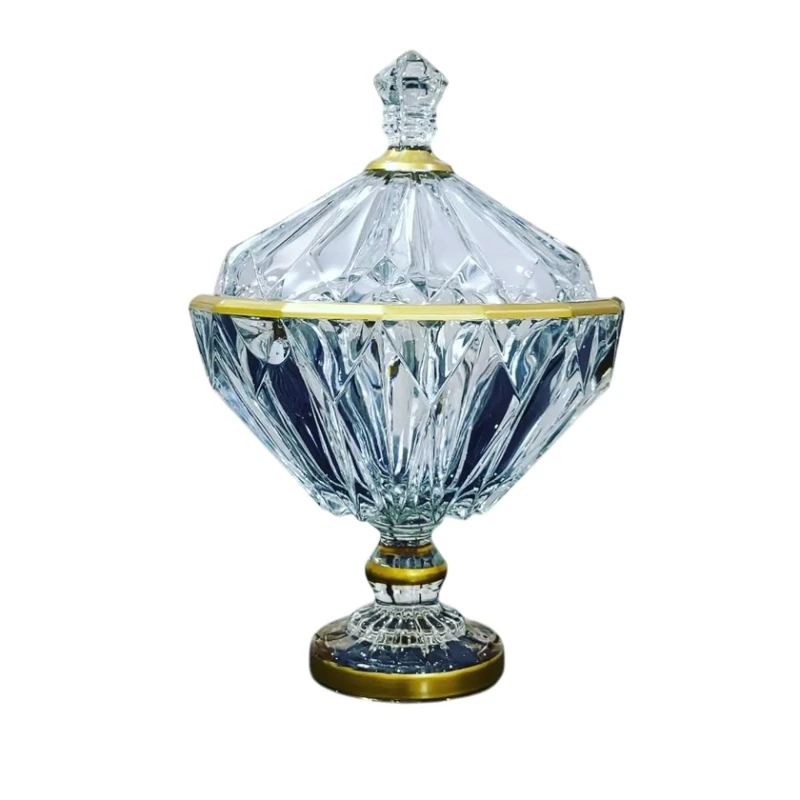 Şirniyyat qabı Gallery Home GLR-089, şəffaf/qızılı, 18 sm, 1 əd Şirniyyat qabı Gallery Home GLR-089, şəffaf/qızılı, 18 sm, 1 əd