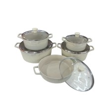Qab-qacaq dəsti Realchef ZGH_00633, qranit, ağ, 10 parça
