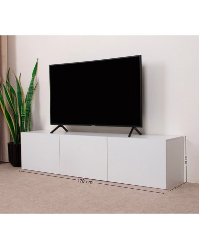TV üçün tumba Ev Plus 12115837, LDSP, ağ, 170x35x40 sm