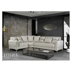Угловой диван Stil Mebel Elitra, 300/220x80x82 см, кремовый