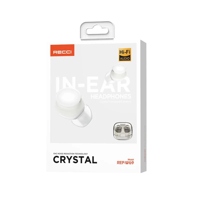 Беспроводные наушники Recci Crystal REP-W69 White