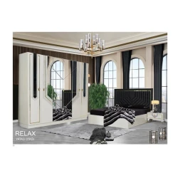 Спальный гарнитур Relax, кремовый, Ламинат