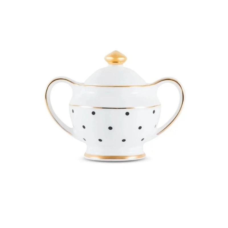 Сахарница Gipfel Modern 3957, 250 мл, фарфор, белый/черный