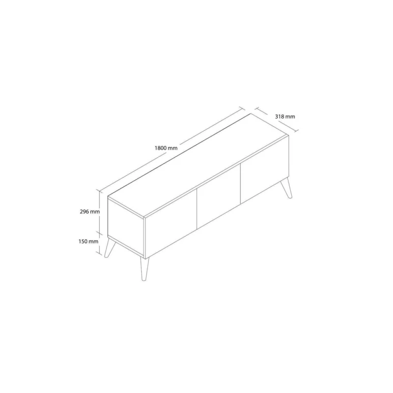 TV üçün tumba Elisa ev_12115499, LDSP, ağ, 180x45x30 sm TV üçün tumba Elisa ev_12115499, LDSP, ağ, 180x45x30 sm
