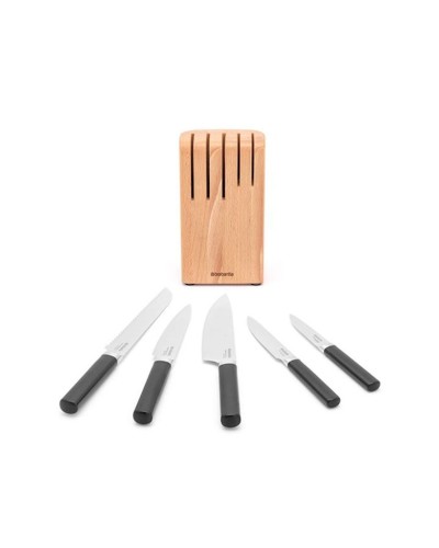 Bıçaq dəsti Brabantia Profile, 36x10x12 sm, polad/plastik, qara/gümüşü