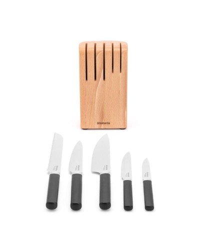 Bıçaq dəsti Brabantia Profile, 36x10x12 sm, polad/plastik, qara/gümüşü
