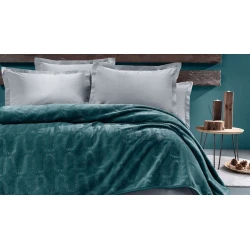 Плед-покрывало Yataş Tricia, 200x220 см, двуспальный, полиэстер, Petrol Yeşili