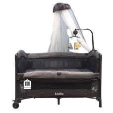 Manej-çarpayı Kilido VL-KIDS-138, boz, 124х64х74 sm