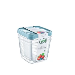 Набор контейнеров для хранения продуктов Hobby Life Trend 020978, 3 шт, 20.5x20.5x22 см, пластик, с крышкой, в ассортименте