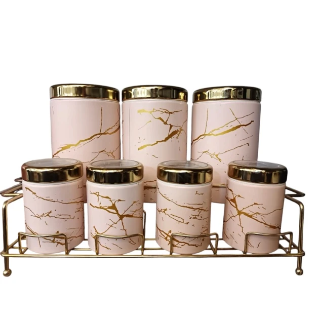 Набор емкостей для специй MagiDeal SE166, розовый/золотистый, 7 шт Набор емкостей для специй MagiDeal SE166, розовый/золотистый, 7 шт