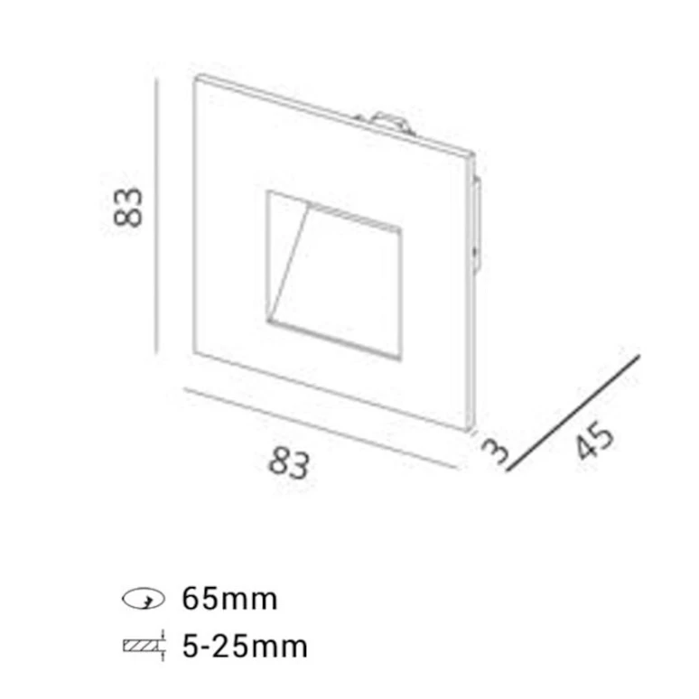 Настенный светильник Lustore Multi Square Slide BK, 4.5x8.3x8.3 см, черный