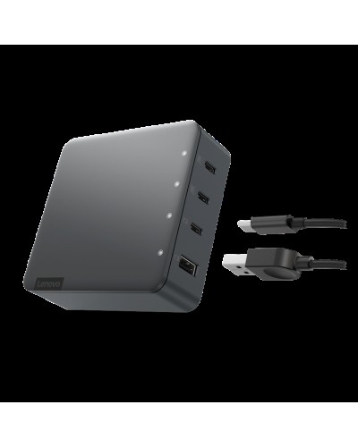 Şəbəkə enerji toplama cihazı Lenovo Go Multi-Port Charger 130 W, Qara