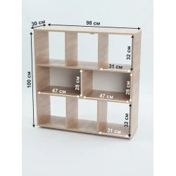 Стеллаж Letta Big Somona, 100х30х98 см, ЛДСП, бежевый