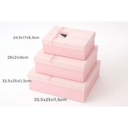 Набор подарочных коробок Nobby QC43214, 3 шт, розовый