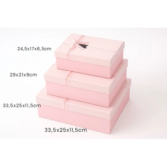 Hədiyyə qutuları dəsti Nobby QC43214, 3 əd, çəhrayı