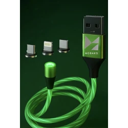 Maqnitli kabel Mobaks USB to microUSB/Lightning/Type-C