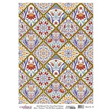 Dekupaj üçün düyü kağızı Cadence Ethnic Silver Metal A3 - 039