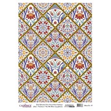 Dekupaj üçün düyü kağızı Cadence Ethnic Silver Metal A3 - 039