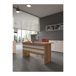 Письменный стол ev_12116193, ламинат, белый/коричневый, 140x60x75 см Письменный стол ev_12116193, ламинат, белый/коричневый, 140x60x75 см