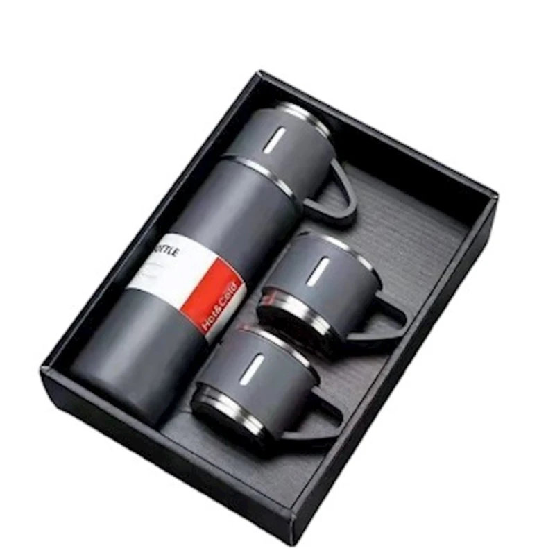 Набор термос+ 3 чашки RR765, нержавеющая сталь, серый, 150 мл Набор термос+ 3 чашки RR765, нержавеющая сталь, серый, 150 мл