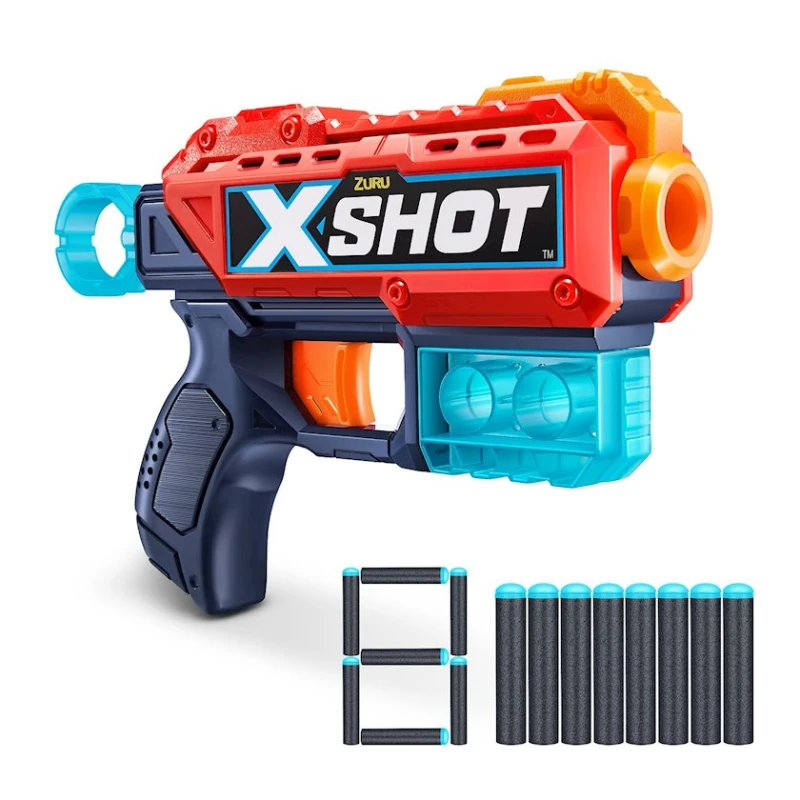 Бластер Zuru X-Shot Excel Kickback, 8 дротиков, 8+, разноцветный