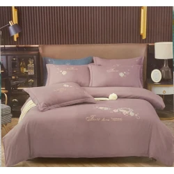 Комплект постельного белья MiraNova CTS-692, простыня 220х240 см, пододеяльник 200х220 см, наволочки 50х70 см, двуспальный евро, розовый
