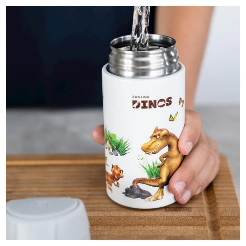 Детский термос Zwilling Dinos, нержавеющая сталь, белый/серый, 350 мл (39500-506)
