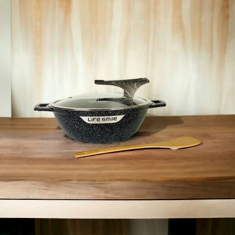 Кастрюля Life Smile LF-FY-013, черный, 28 см Кастрюля Life Smile LF-FY-013, черный, 28 см