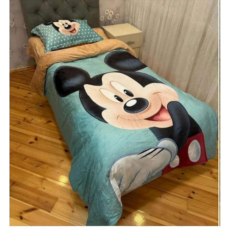 Комплект детского постельнего белья Sahara SHA-00002877, пододеяльник 160х220 см, простыня 180х220 см, наволочка 50х70 см, односпальный, велюр, разноцветный