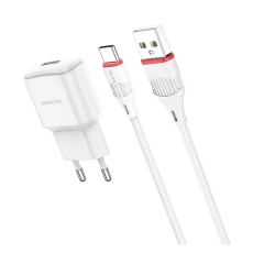 Сетевое зарядное устройство Borofone BA48A USB Type-C, Белый Сетевое зарядное устройство Borofone BA48A USB Type-C, Белый