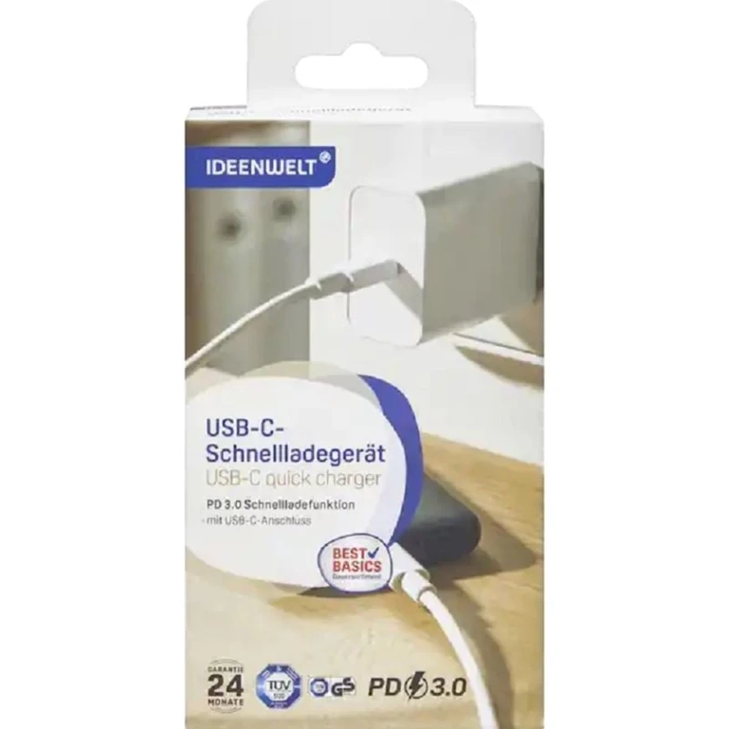 Сетевое зарядное устройство Ideen Welt 20 W, Белый (4305615871493) Сетевое зарядное устройство Ideen Welt 20 W, Белый (4305615871493)