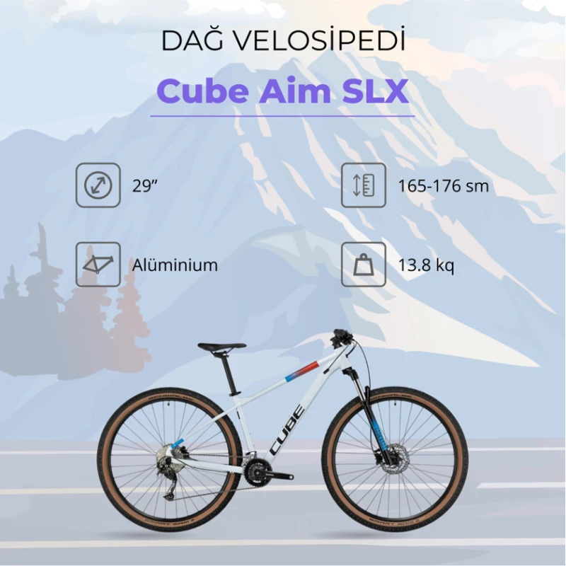 Горный велосипед Cube Aim SLX, размер M, White/Blue/Red